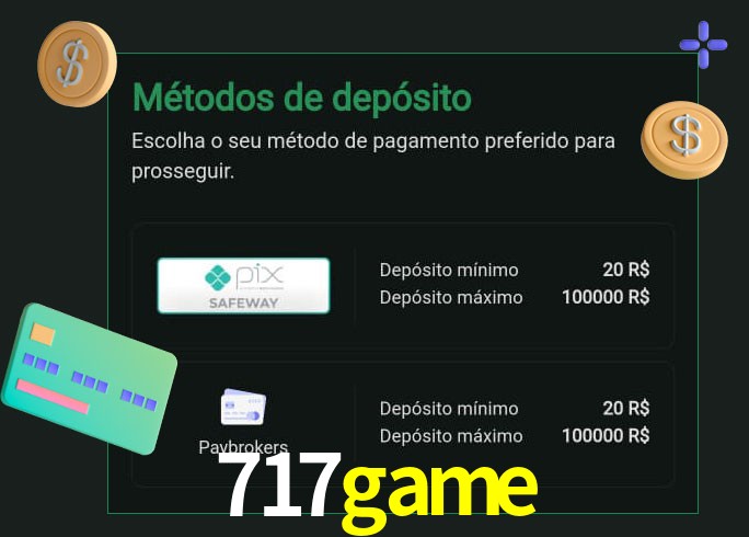 O cassino 717game oferece uma grande variedade de métodos de pagamento